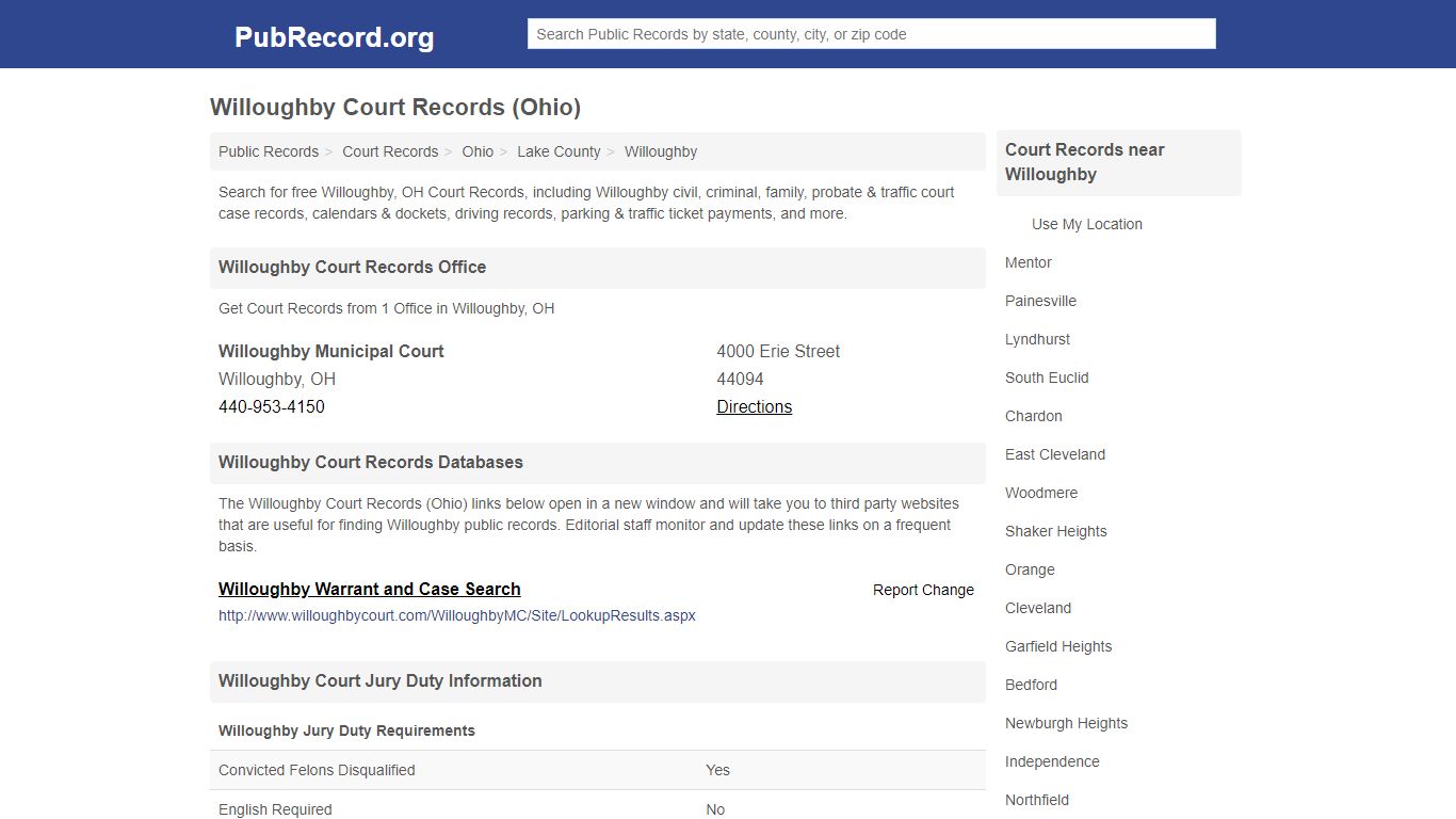 Free Willoughby Court Records (Ohio Court Records)